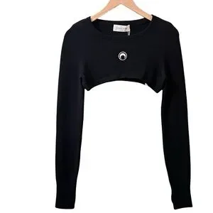 トップス marine serre PUFFY KNIT CROPPED PULLOVER Marine Serre (マリーン・セル) SS23 PUFFY KNIT CROPPED